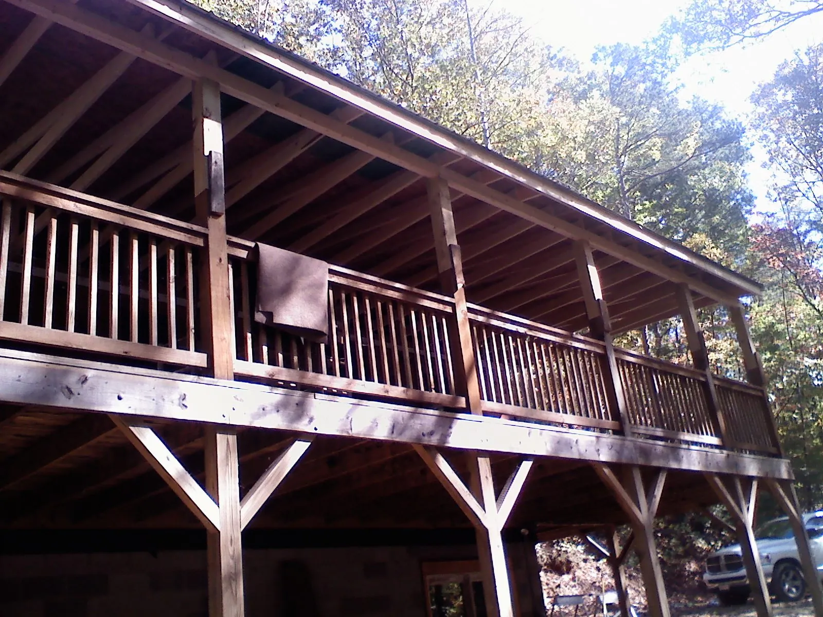 Timber framing under a new elevated porch and deck — Roof Leak Repair in Bannock by Roofing Brothers